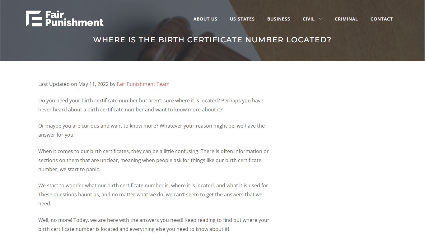 Where Is The Birth Certificate Number Located? - Fair Punishment